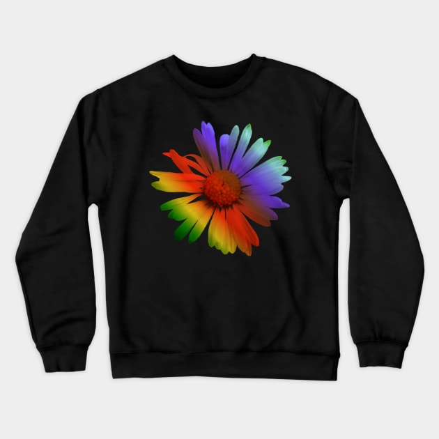 colorful rainbow flower, flowers, nature, blooms Crewneck Sweatshirt by rh_naturestyles